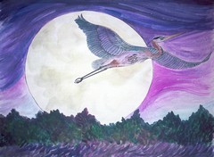 heron in the moon